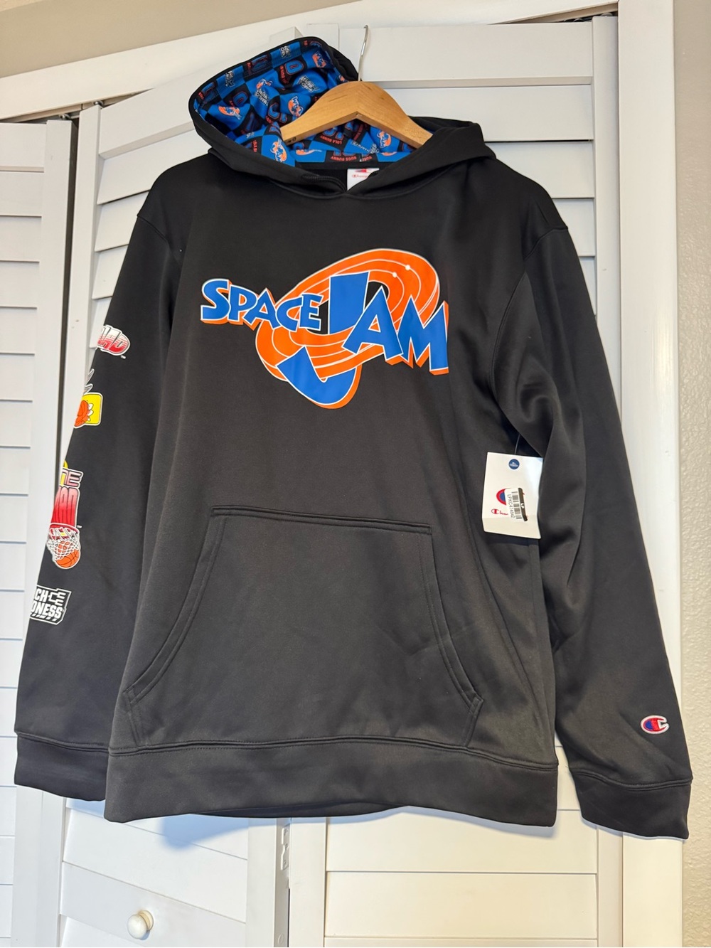 Champion Space Jam Tune Squad Black Hoodie Size S New With Tags